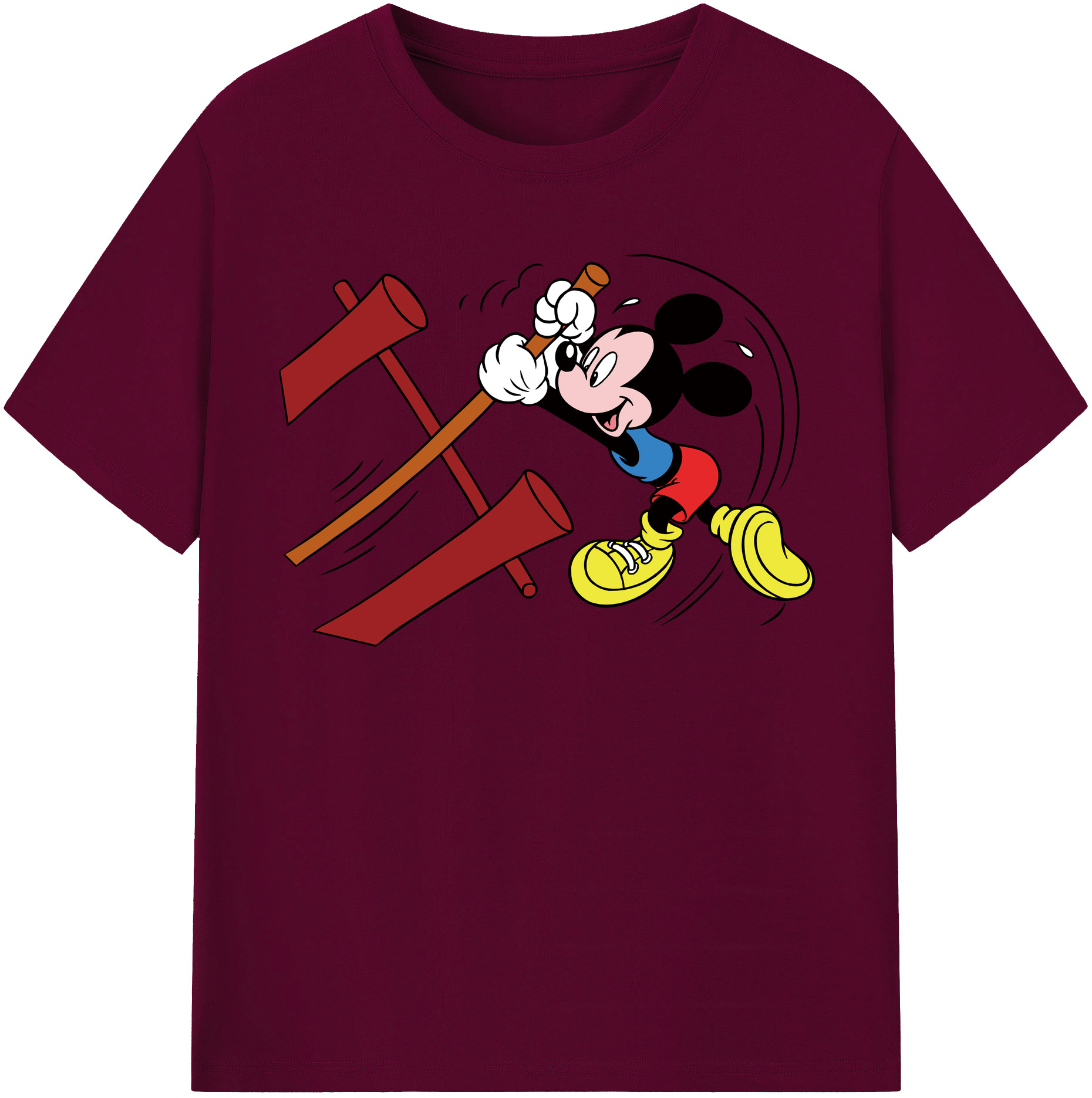 （画像用） ミッキーマウス Mickey Mouse レディースカジュアルプリントTシャツ（綿100％）
